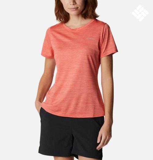 Women's Columbia Alpine Chill Zero Short Sleeve T Shirts Coral | CA-DL583