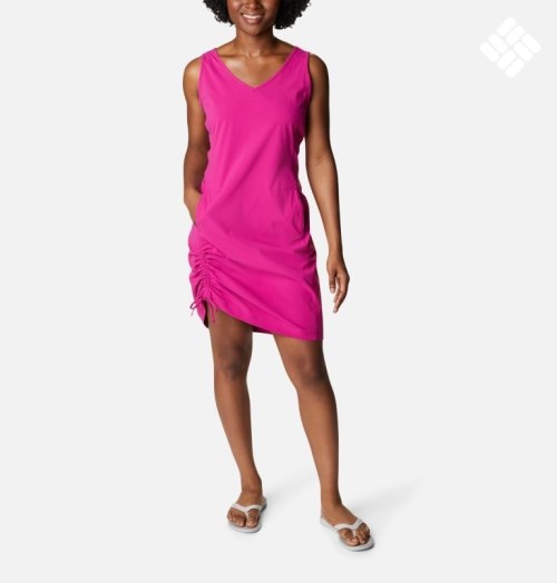 Women's Columbia Anytime Casual III Dress Fuchsia | CA-Q86CA