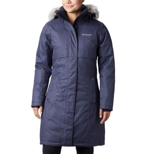 Women's Columbia Apres Arson II Long Down Jackets Navy | CA-Y8L16