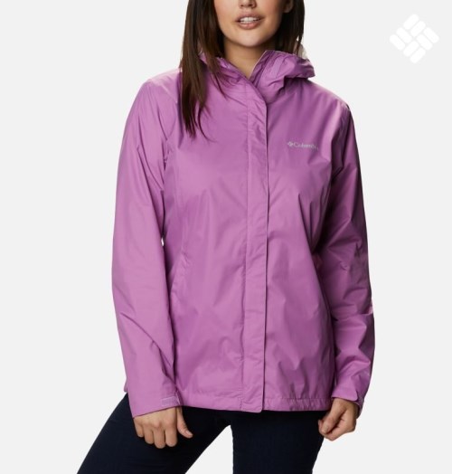 Women's Columbia Arcadia II Rain Jackets Lavender | CA-V1ALC