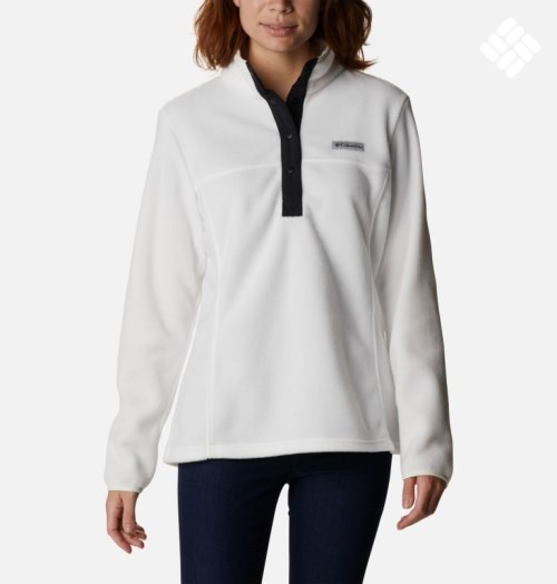 Women's Columbia Benton Springs 1/2 Snap Sweatshirts White | CA-OAL61