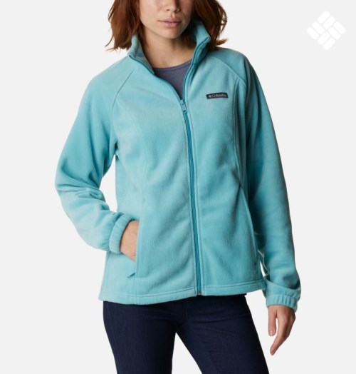 Women's Columbia Benton Springs Full Zip Fleece Jackets Turquoise | CA-FAL35