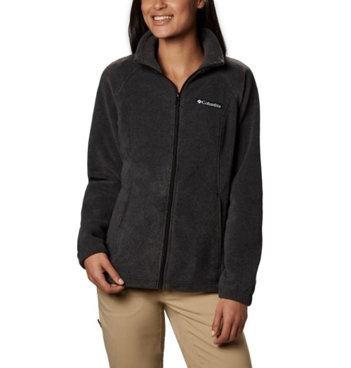 Women's Columbia Benton Springs Full Zip Fleece Jackets Black | CA-J4AC8