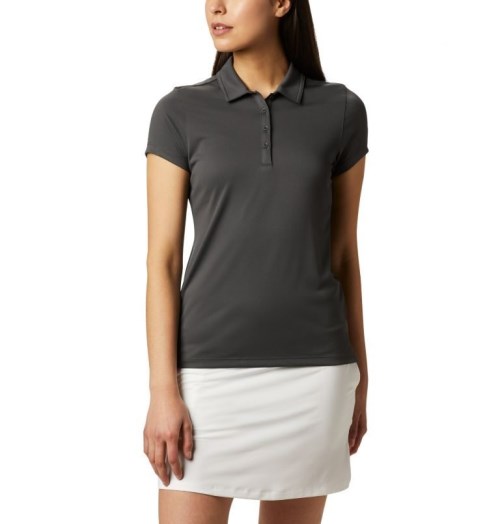 Women's Columbia Birdie Golf Polo Shirts Black | CA-B3081