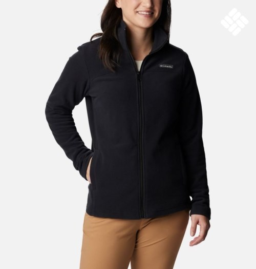 Women's Columbia Castle Dale Full Zip Fleece Jackets Black | CA-K8431