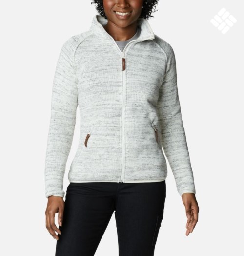 Women's Columbia Chillin Fleece Jackets White | CA-N1064