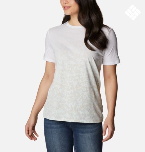 Women's Columbia Daisy Days Gradient Short Sleeve T Shirts White | CA-FLA16