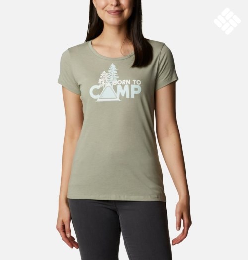 Women's Columbia Daisy Days Graphic T Shirts Olive | CA-X3AC4