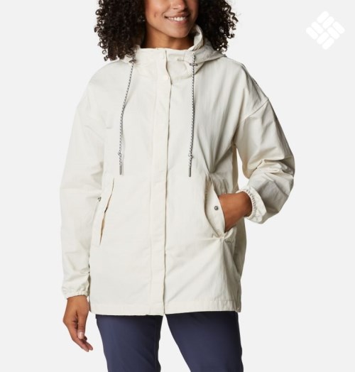Women's Columbia Day Trippin II Rain Jackets Cream | CA-P463A