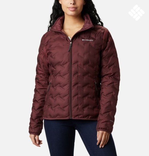 Women's Columbia Delta Ridge Down Jackets Burgundy | CA-GC31L