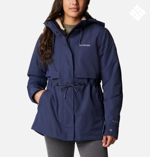 Women's Columbia Drop Ridge Interchange Jackets Navy | CA-N8563