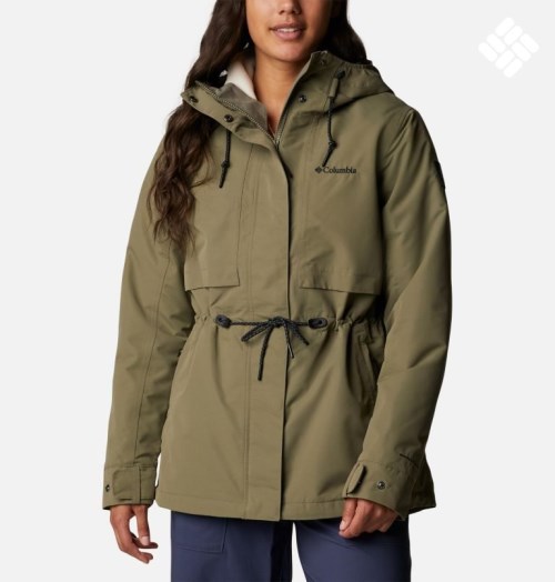 Women's Columbia Drop Ridge Interchange Jackets Olive | CA-Y0456