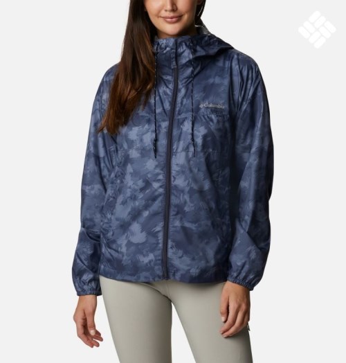 Women's Columbia Flash Challenger Novelty Windbreaker Jackets Navy | CA-C86C5