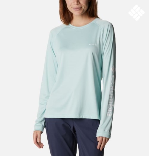 Women's Columbia Fork Stream Long Sleeve Sweatshirts Turquoise | CA-Z6C3L