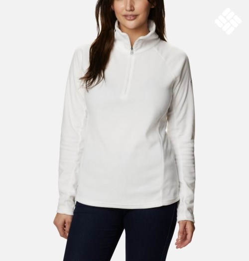 Women's Columbia Glacial IV Half Zip Fleece Sweatshirts White | CA-A538A