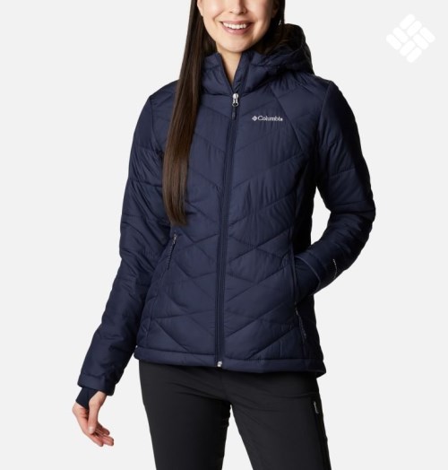Women's Columbia Heavenly Hooded Jackets Navy | CA-NC465
