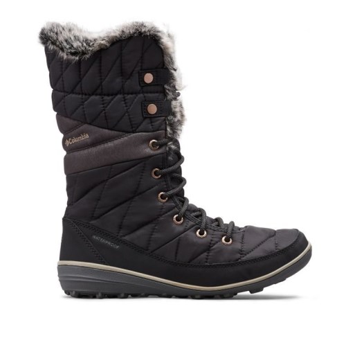 Women's Columbia Heavenly Omni-Heat Waterproof Boots Black | CA-V4L53