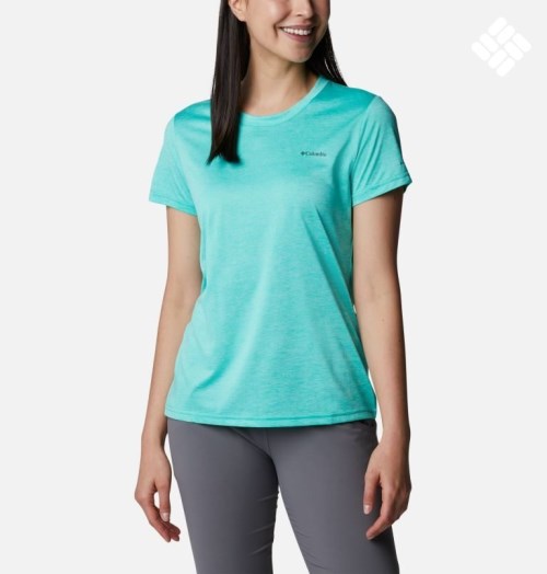 Women's Columbia Hike Crew T Shirts Turquoise | CA-YAC8L