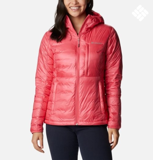 Women's Columbia Infinity Summit Omni-Heat Infinity Double Wall Hooded Down Jackets Pink | CA-F514L