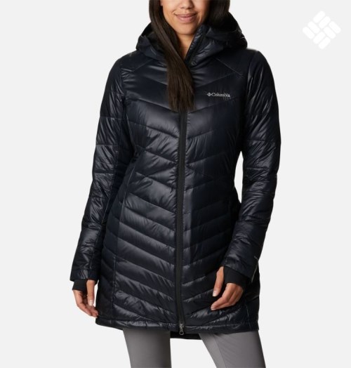 Women's Columbia Joy Peak Omni-Heat Infinity Mid Hooded Insulated Jackets Black | CA-E61CL