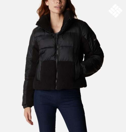 Women's Columbia Leadbetter Point Sherpa Hybrid Jackets Black | CA-VA503