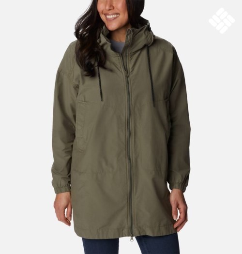 Women's Columbia Little Fields Long Jackets Olive | CA-T6354