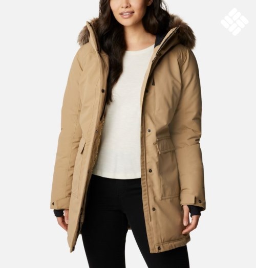 Women's Columbia Little Si Omni-Heat Infinity Insulated Parka Jackets Light Brown | CA-F1L65