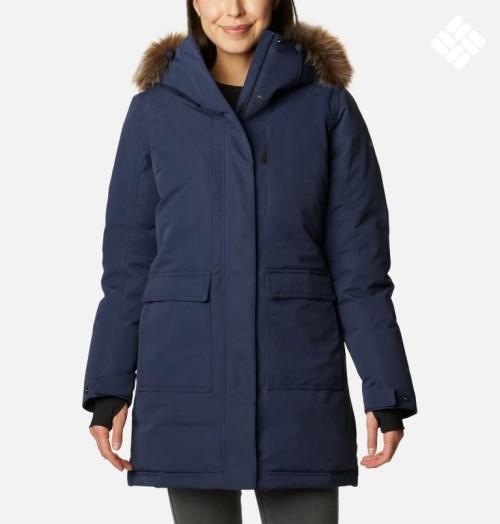 Women's Columbia Little Si Omni-Heat Infinity Insulated Parka Jackets Navy | CA-Z1A4L
