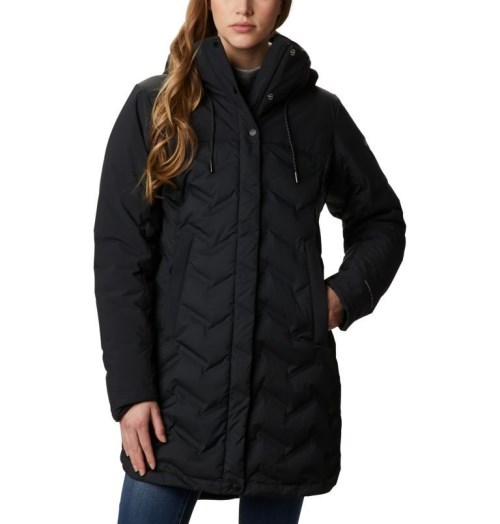 Women's Columbia Mountain Croo Long Down Jackets Black | CA-I8C10