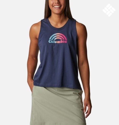 Women's Columbia North Cascades Tanks Navy | CA-F3L04
