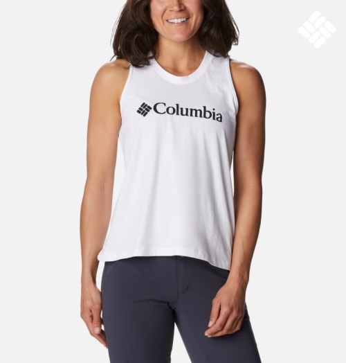 Women's Columbia North Cascades Tanks White | CA-M4C85