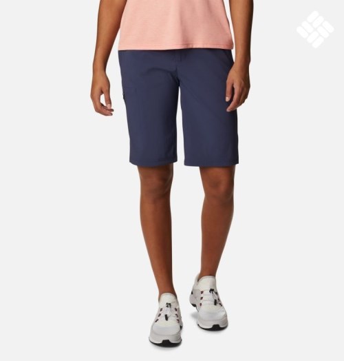 Women's Columbia On The Go Long Shorts Navy | CA-V5C83