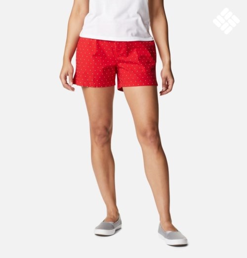 Women's Columbia PFG Bonehead Stretch Shorts Red | CA-V4A1C