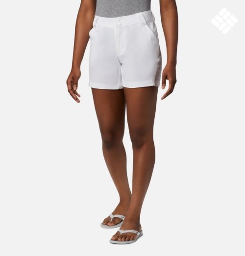 Women's Columbia PFG Coral Point III Shorts White | CA-XL348