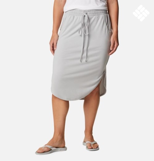 Women's Columbia PFG Slack Water Knit Skirts Light Grey | CA-L354C