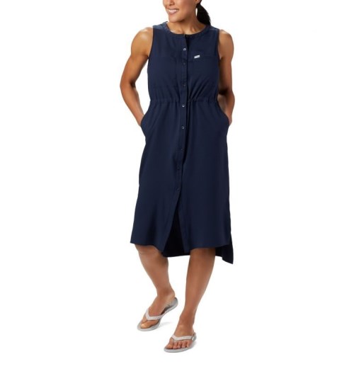 Women's Columbia PFG Tamiami Dress Navy | CA-W683C