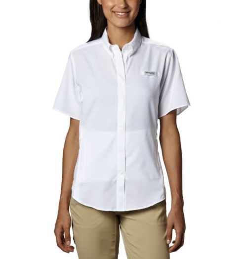 Women's Columbia PFG Tamiami II Short Sleeve Shirts White | CA-D16A3