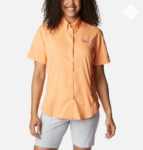 Women's Columbia PFG Tamiami II Short Sleeve Shirts Orange | CA-G0LC1