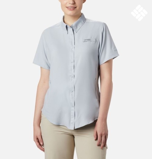 Women's Columbia PFG Tamiami II Short Sleeve Shirts Light Grey | CA-X64L3