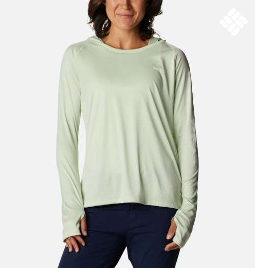 Women's Columbia PFG Tidal Tee Hoodie Mint | CA-Y610A