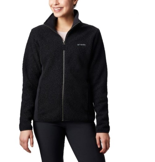 Women's Columbia Panorama Full Zip Fleece Jackets Black | CA-P16A5