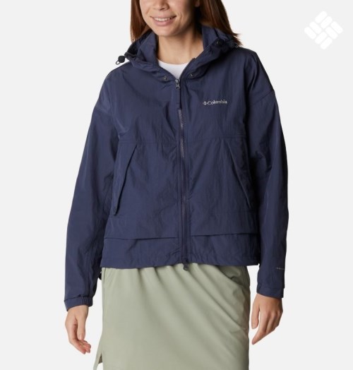 Women's Columbia Paracutie Windbreaker Jackets Navy | CA-TA65C