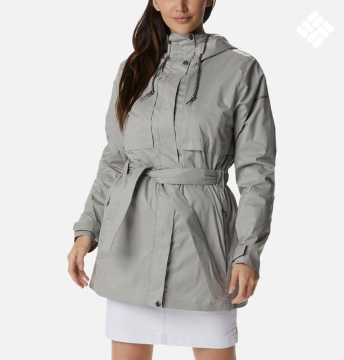 Women's Columbia Pardon My Trench Rain Jackets Grey | CA-O36A8