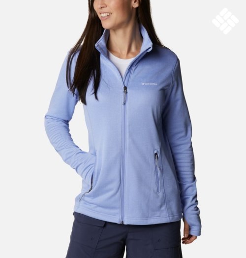 Women's Columbia Park View Grid Full Zip Fleece Jackets Light Blue | CA-HCA86