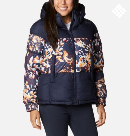 Women's Columbia Pike Lake II Insulated Jackets Navy / Flower | CA-H35L1