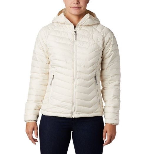 Women's Columbia Powder Lite Hooded Jackets Cream | CA-O5L6A