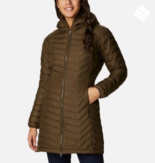 Women's Columbia Powder Lite Mid Jackets Chocolate | CA-V01A6