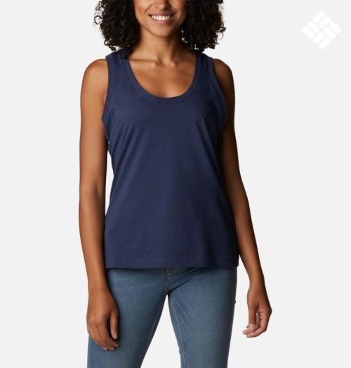 Women's Columbia Sapphire Point Tanks Navy | CA-M60AC
