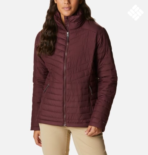 Women's Columbia Slope Edge Jackets Burgundy | CA-Q0A58