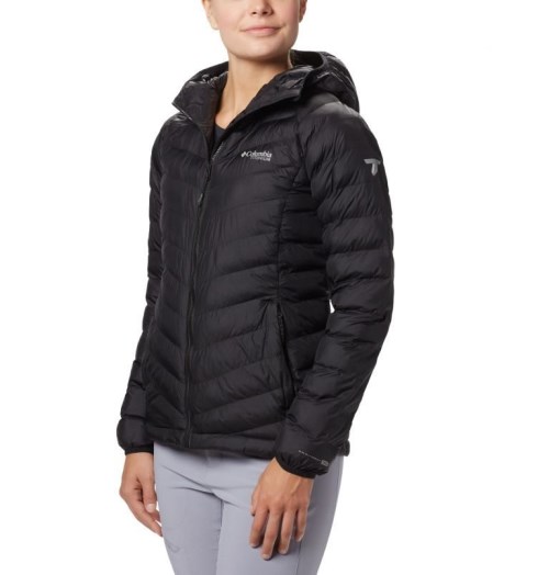 Women's Columbia Snow Country Hooded Jackets Black | CA-H85L6